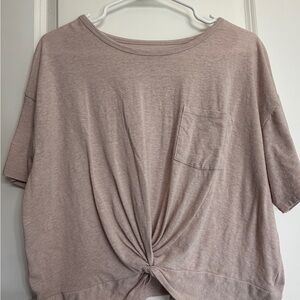 American Eagle Tie Front Tee | Soft Casual L